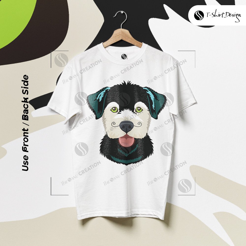 Cute Dog Face T-Shirt Design